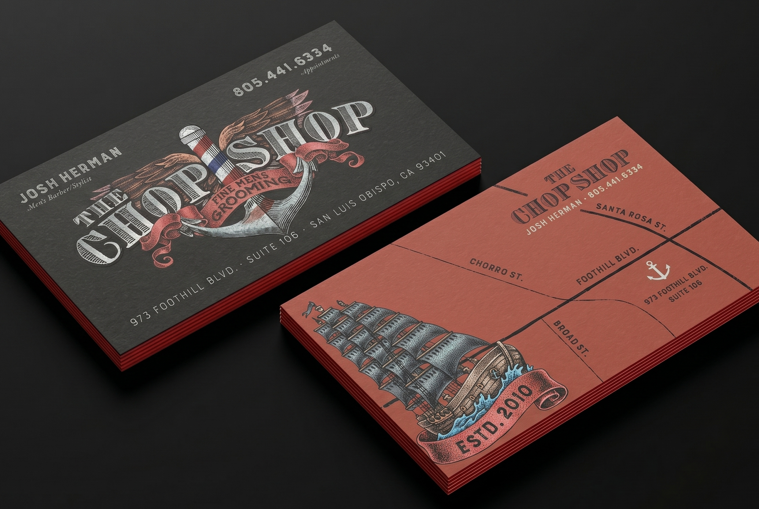The Chop Shop business card design